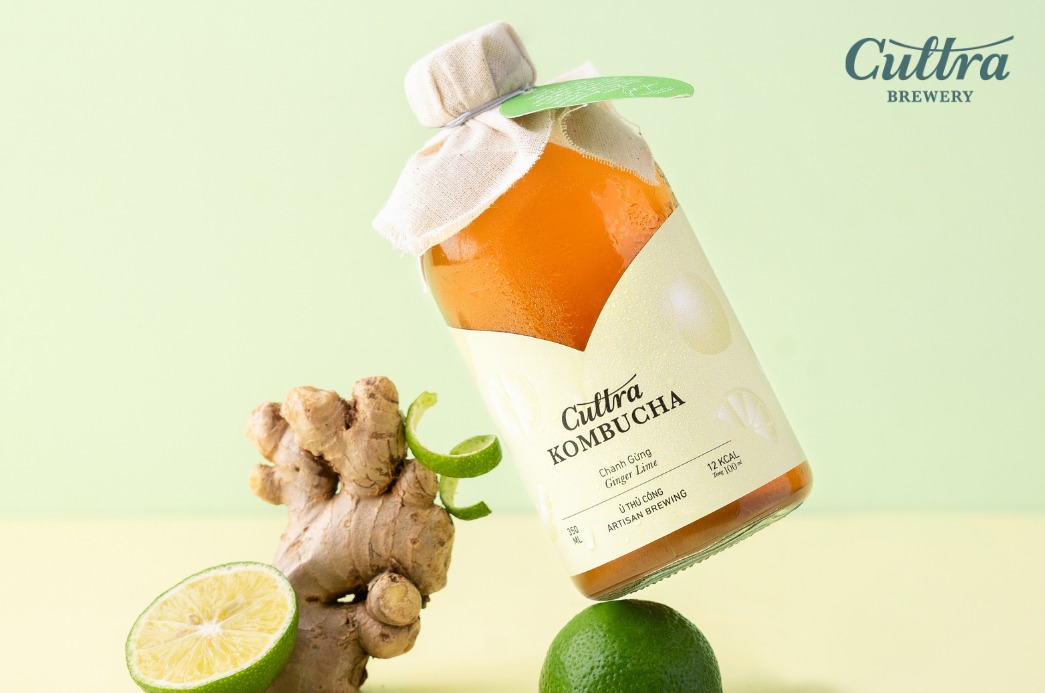 Kombucha kết hợp chanh gừng nồng ấm 